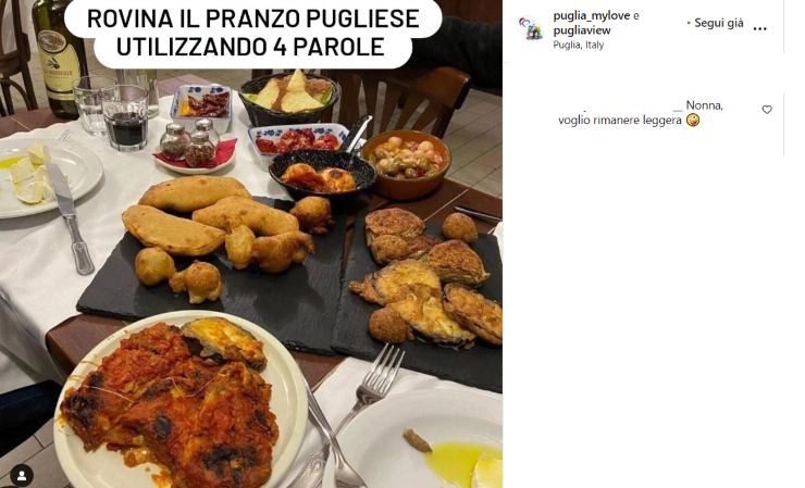 pranzo pugliese cibo puglia foto social 