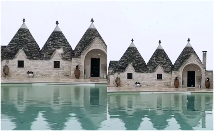 trulli neve in puglia alberobello video freddo 