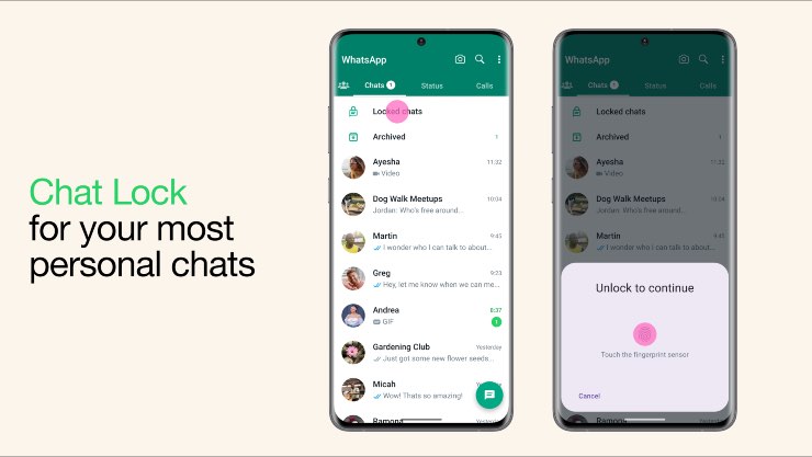 Come funzionerà il lucchetto chat con l'ultimo aggiornamento di WhatsApp